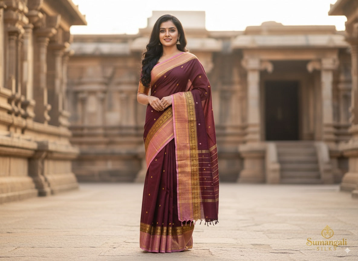 chettinadu cotton Rich pullu saree sumangali silks