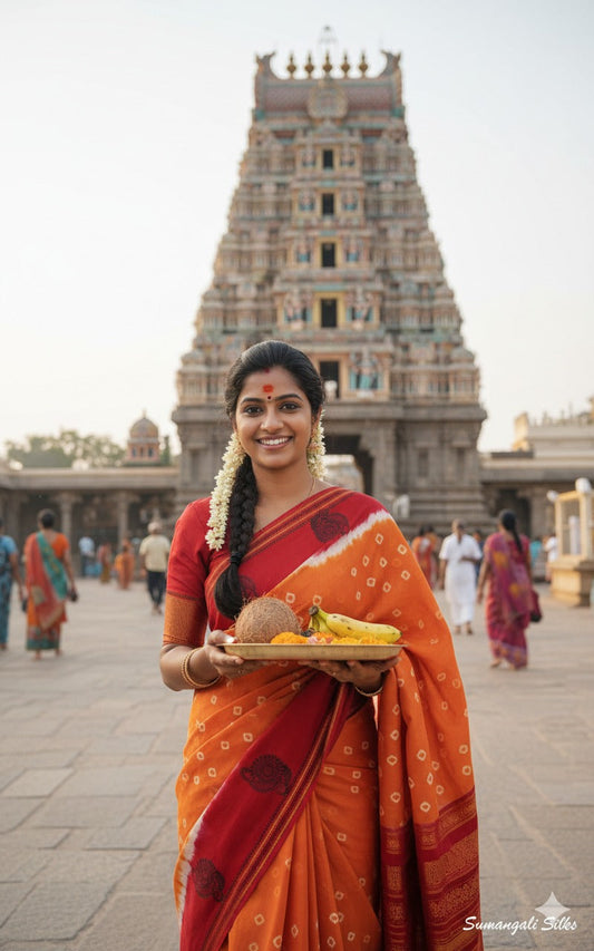 Zari border plain body sumangali silks