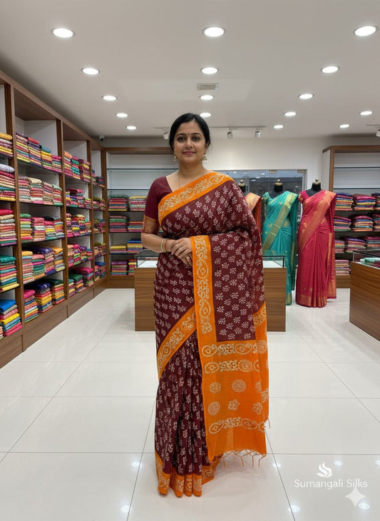 Zari border plain body sumangali silks