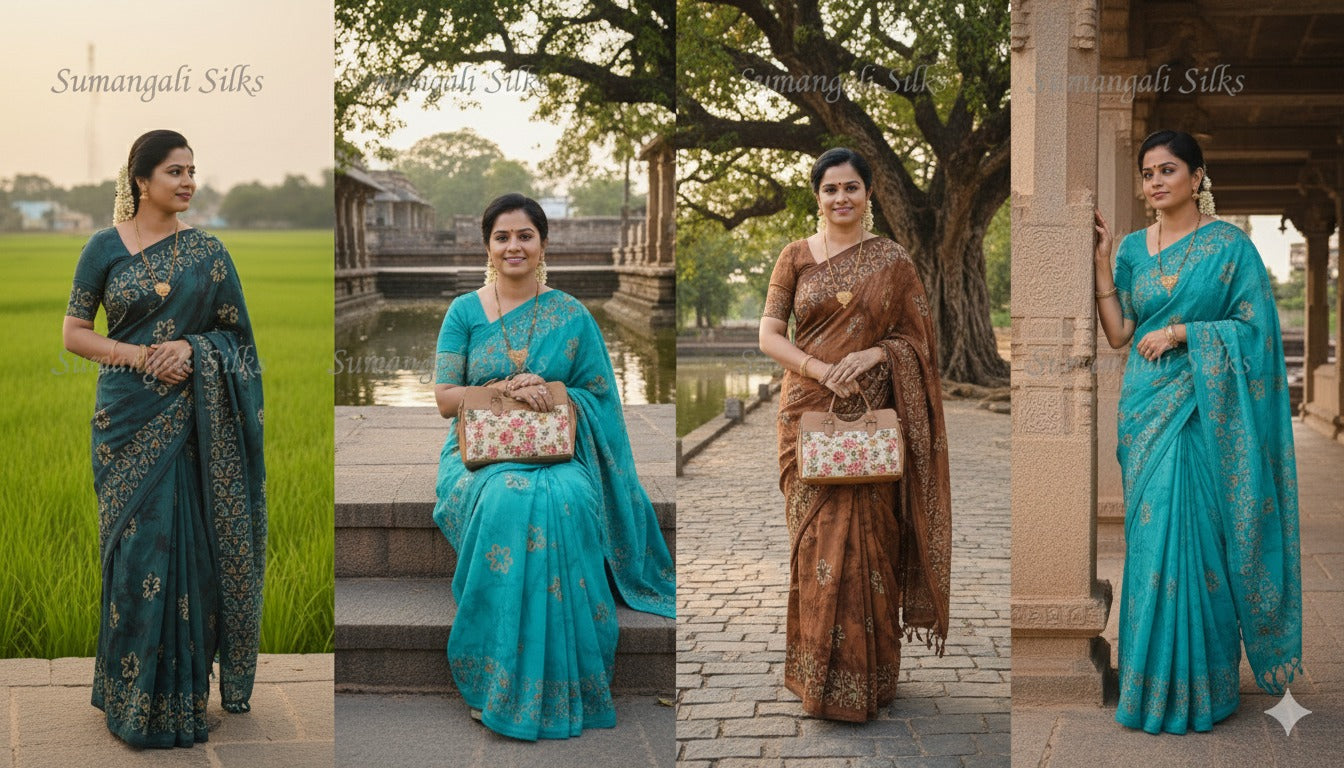 Marble Wax nice Cotton sumangali silks