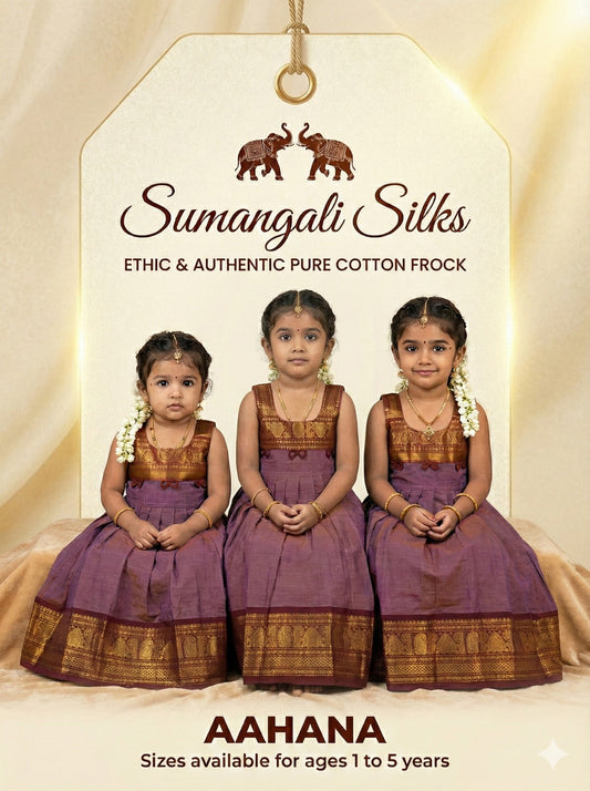 Aahana cotton frock sumangali silks